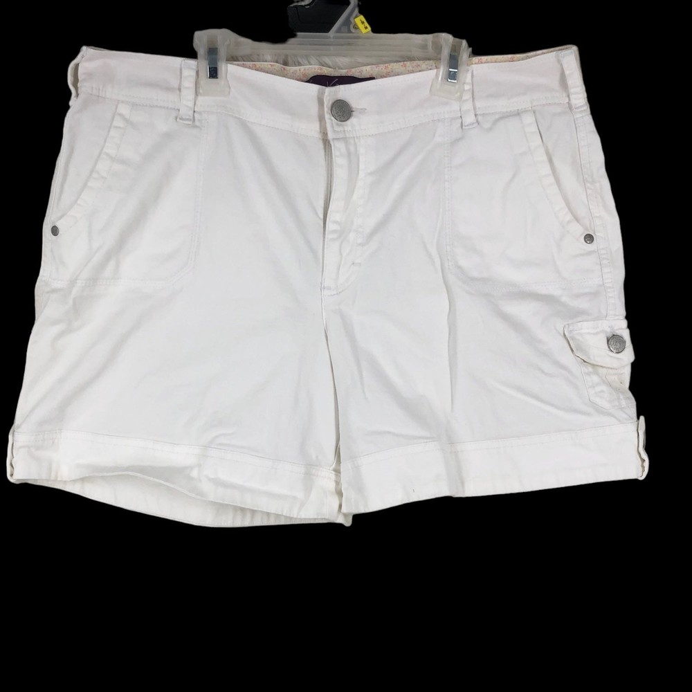 Gloria Vanderbilt Safari Style White Shorts SZ 14